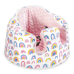 HEVOY Bumbo-compatible seat cover protects the chair and cleans easily.