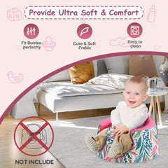 HEVOY Bumbo seat cover with leaves pattern provides breathable comfort for babies.