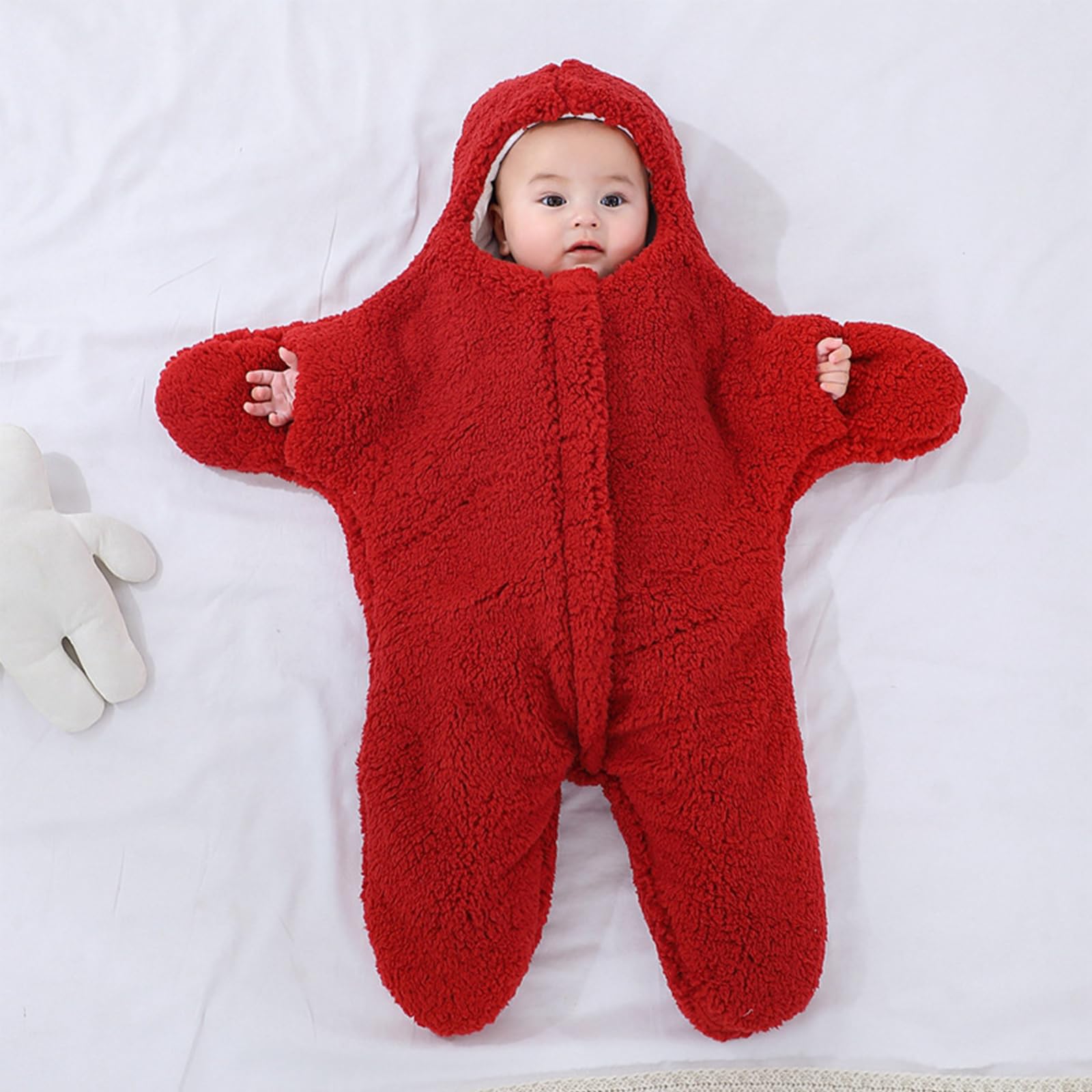HEVOY Starfish Onesie side view highlighting cozy interior and smooth zipper.