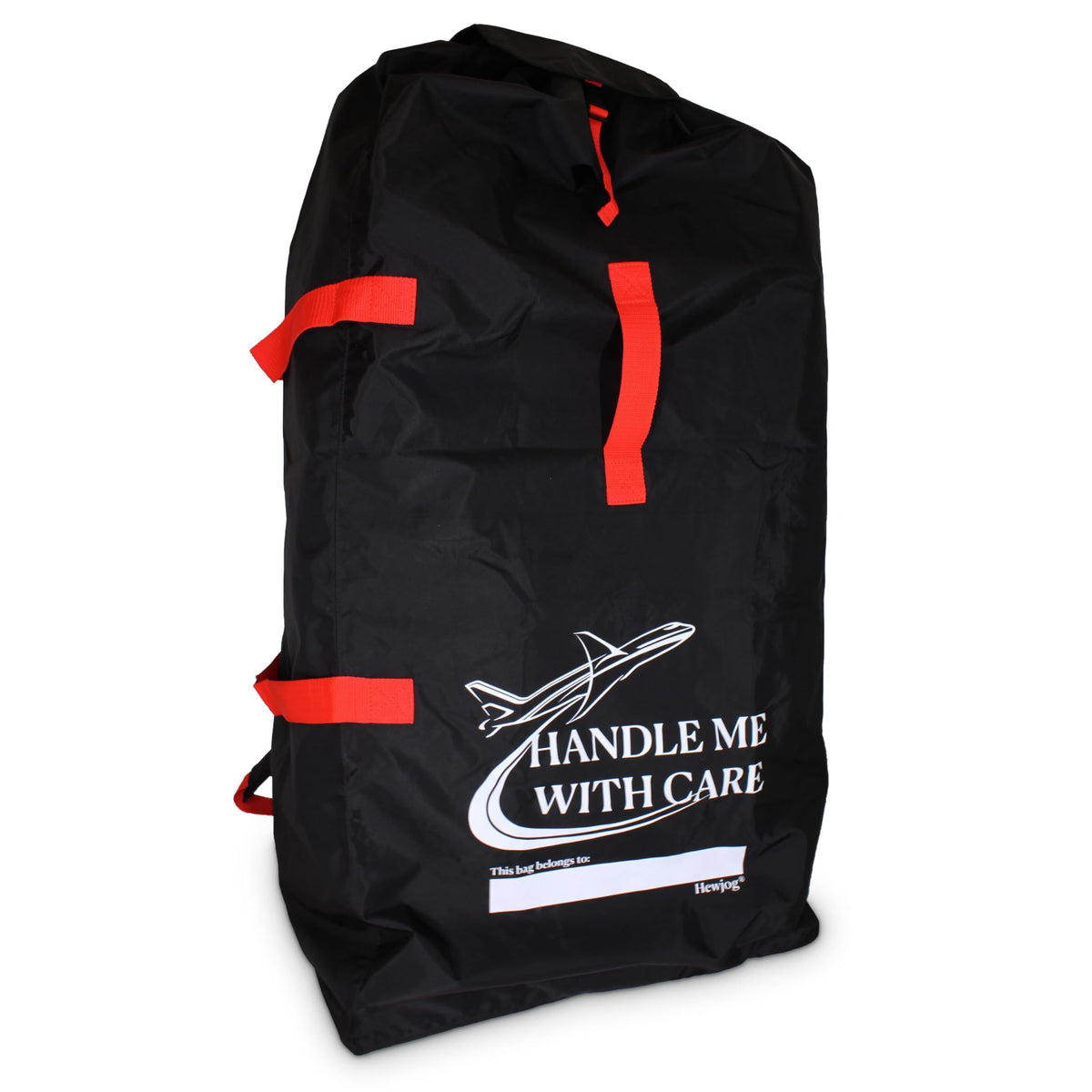 Hewjog Extra Large Stroller Travel Bag on airplane exterior protects gear during flights.
