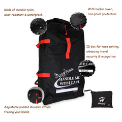 Hewjog Extra Large Stroller Travel Bag ID box enables quick identification of belongings.