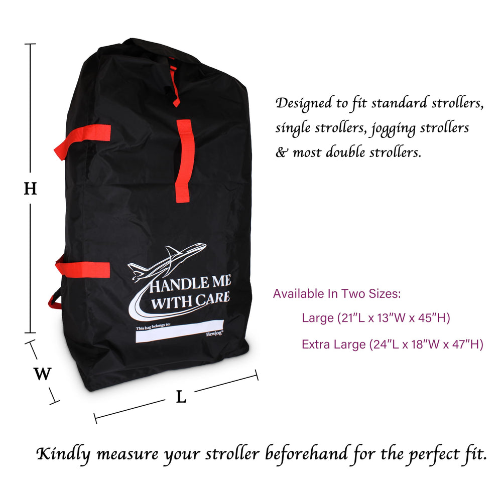 Hewjog Extra Large Stroller Travel Bag interior shows padded lining for added protection.