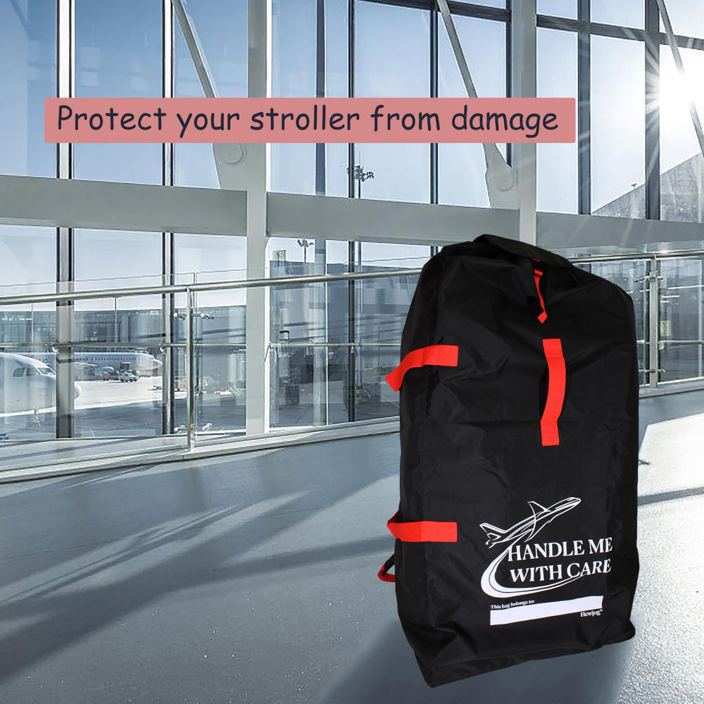 Hewjog Extra Large Stroller Travel Bag with adjustable straps for hands-free mobility.
