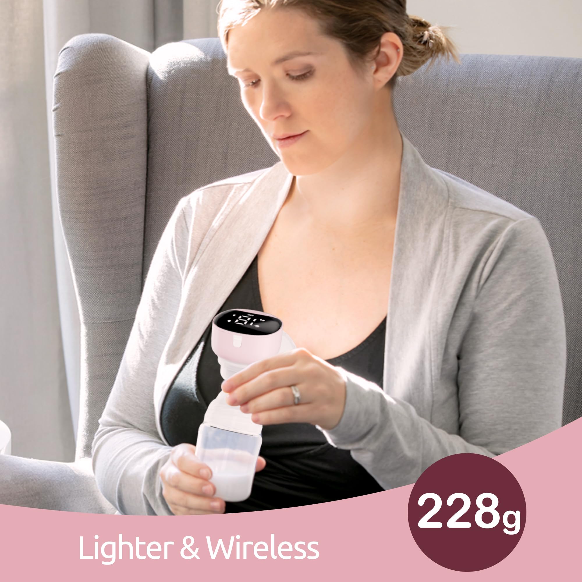 HEYAXA low-noise breast pump operates under 40 dB for discreet sessions.