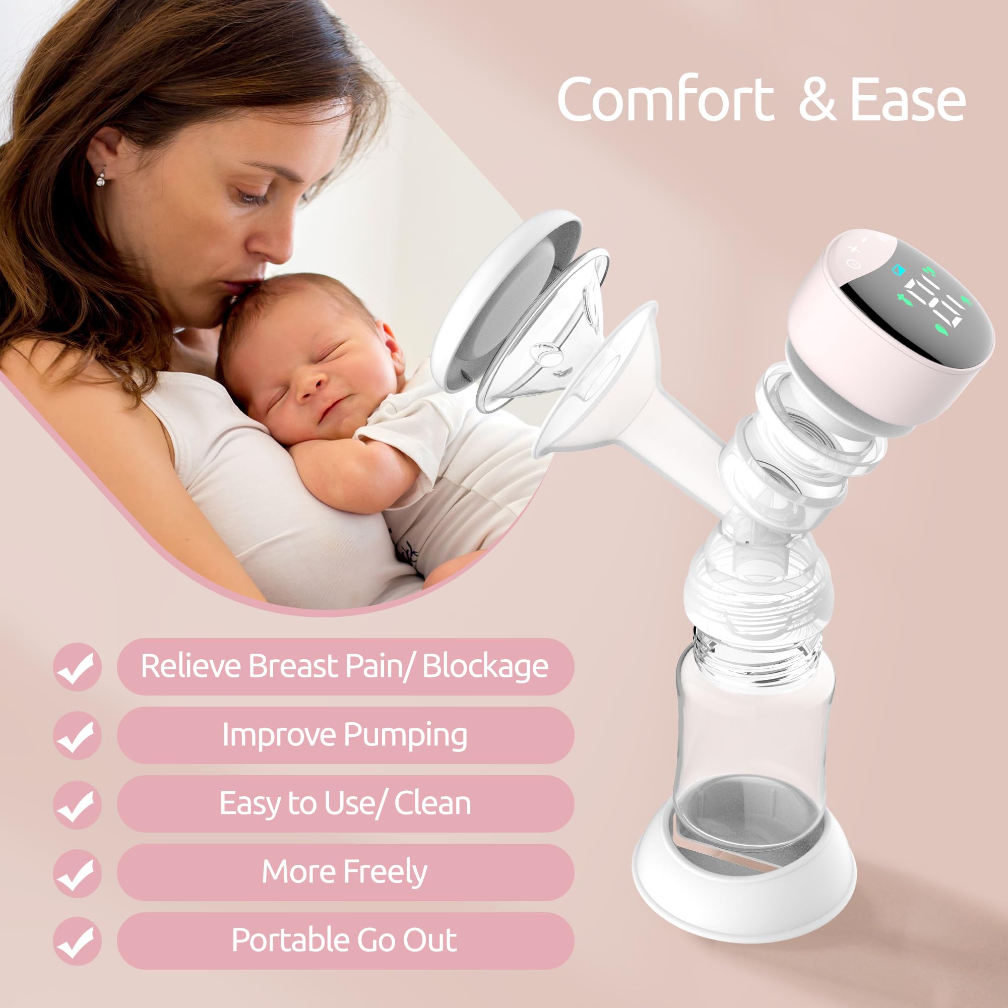 HEYAXA wearable pump offers 4 modes and 12 levels for customizable comfort.
