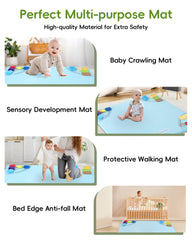 Heypappy play mat in 50x50 size offers a spacious crawling area.