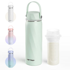 HEYTRIP 20oz breastmilk cooler bottle in travel-ready setup for on-the-go feeding
