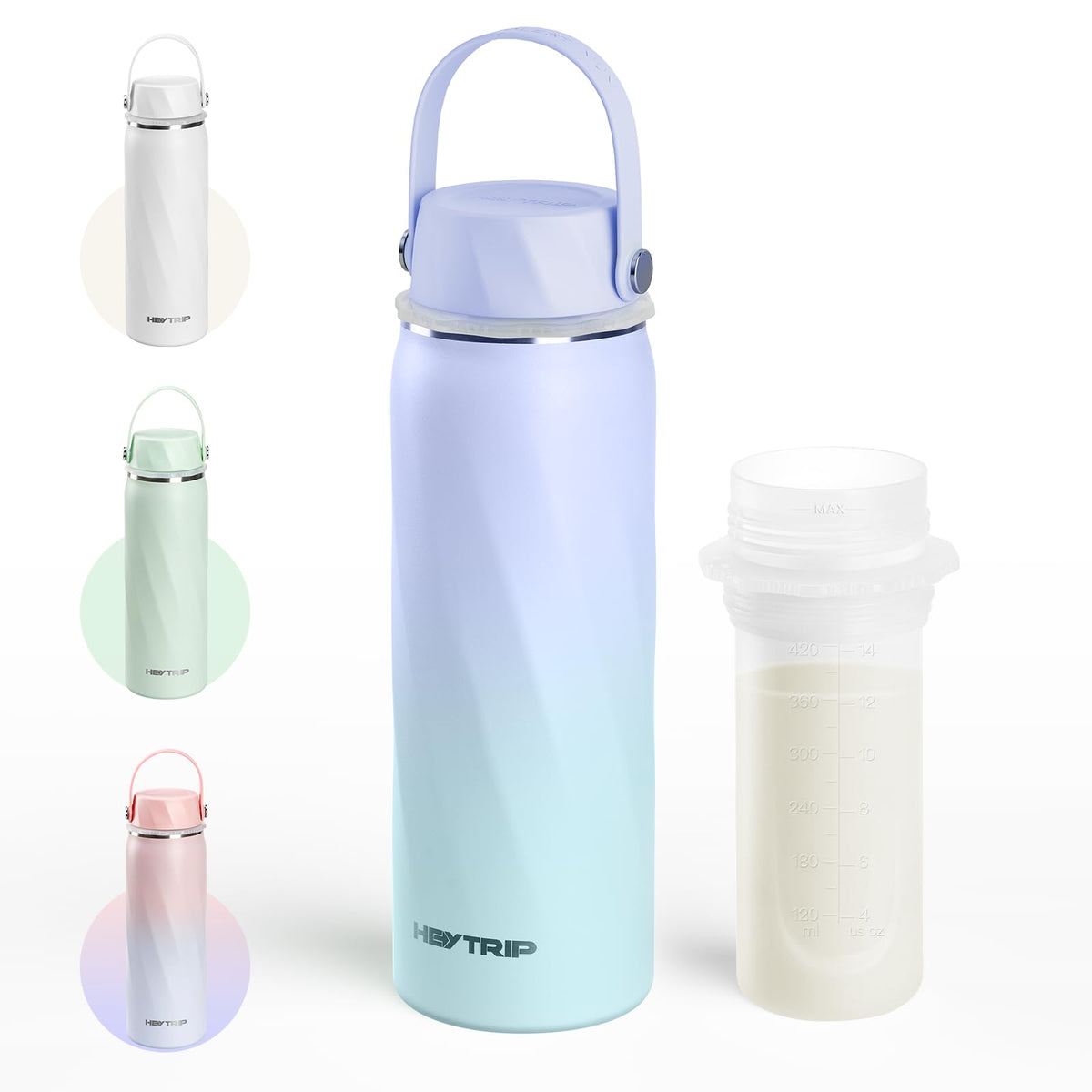 HEYTRIP breastmilk cooler in violet aurora keeps milk cool on the go.