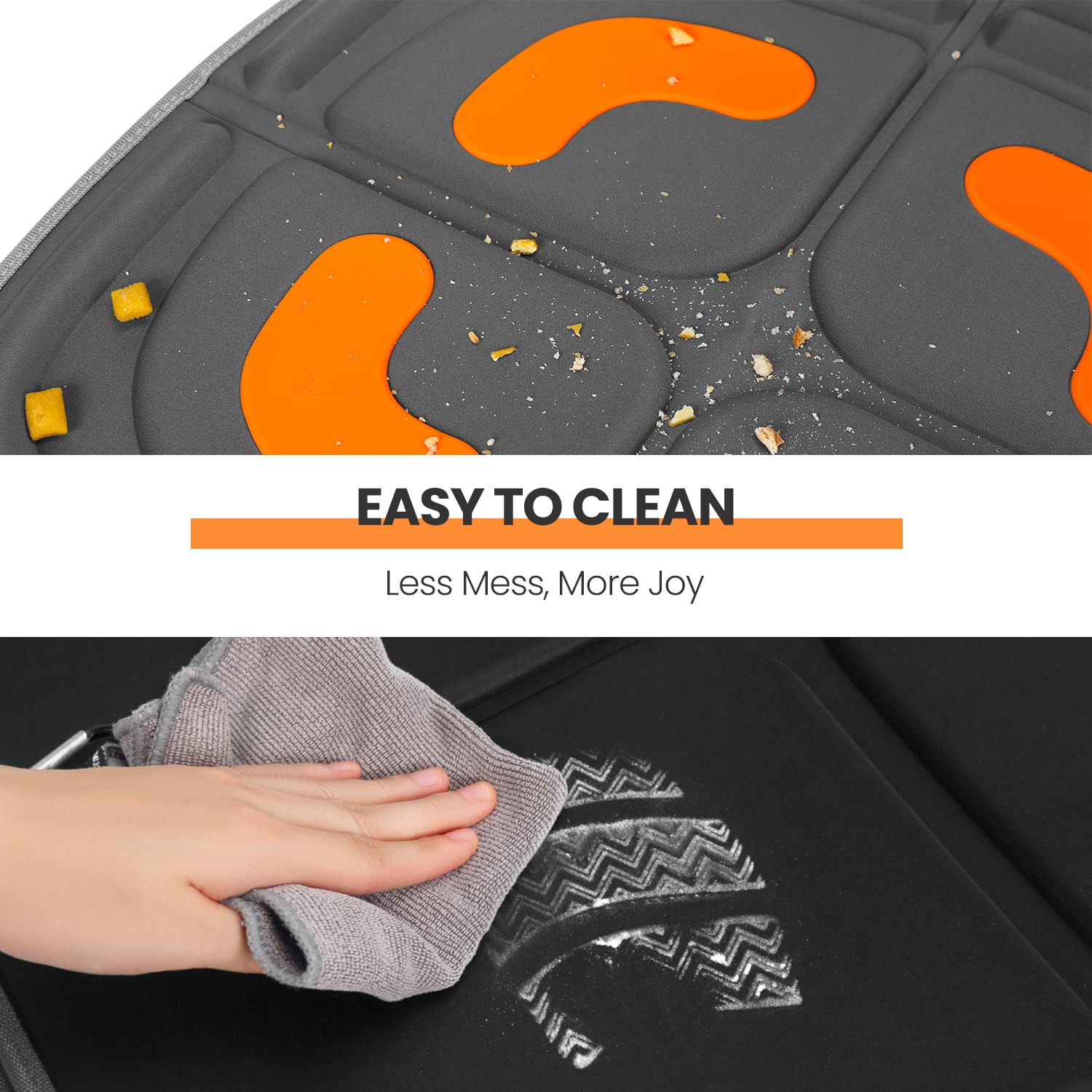 HEYTRIP car seat protector spill-resistant corners keep mess contained.