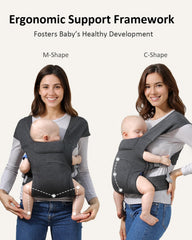 HEYVALUE head support feature keeps baby's head rested during hands-free carries.