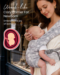 HEYVALUE Baby Carrier buckle system in TieDyeGray for quick, single-handed fastening.