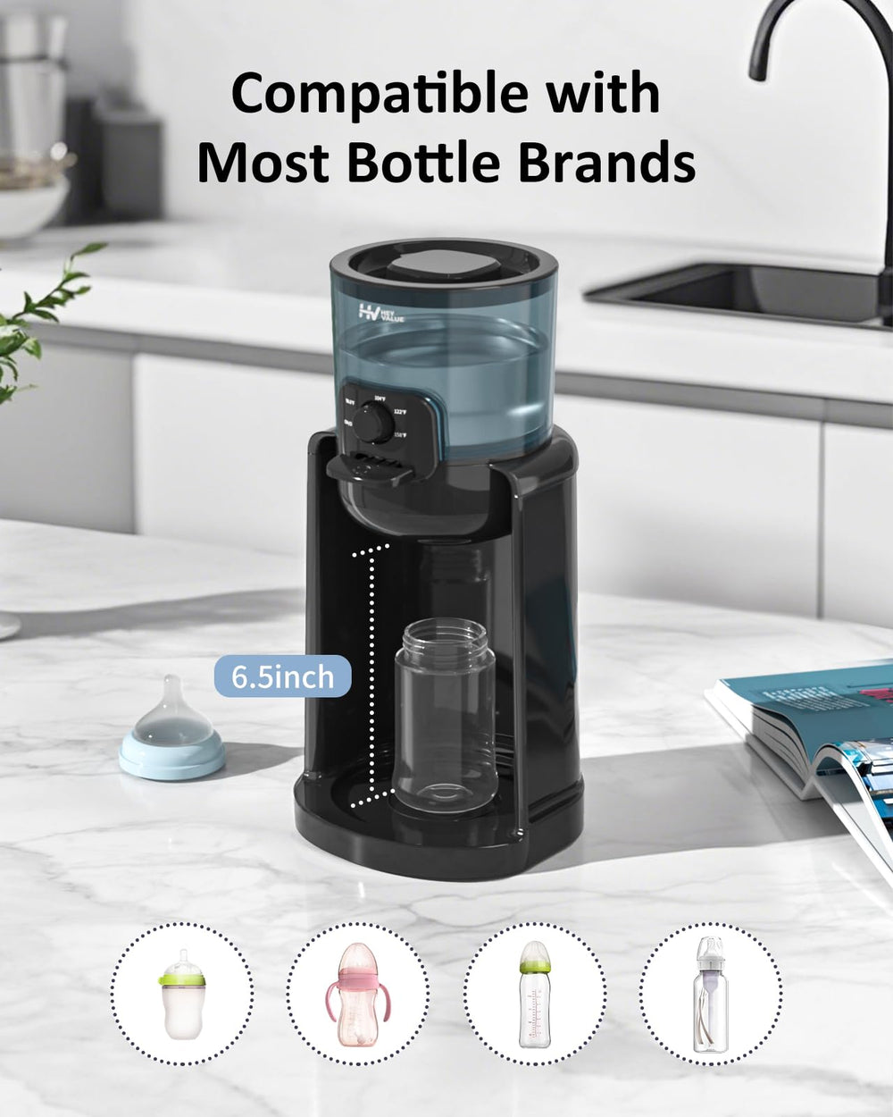 HEYVALUE Formula-ready dispense system supports quick feeding.