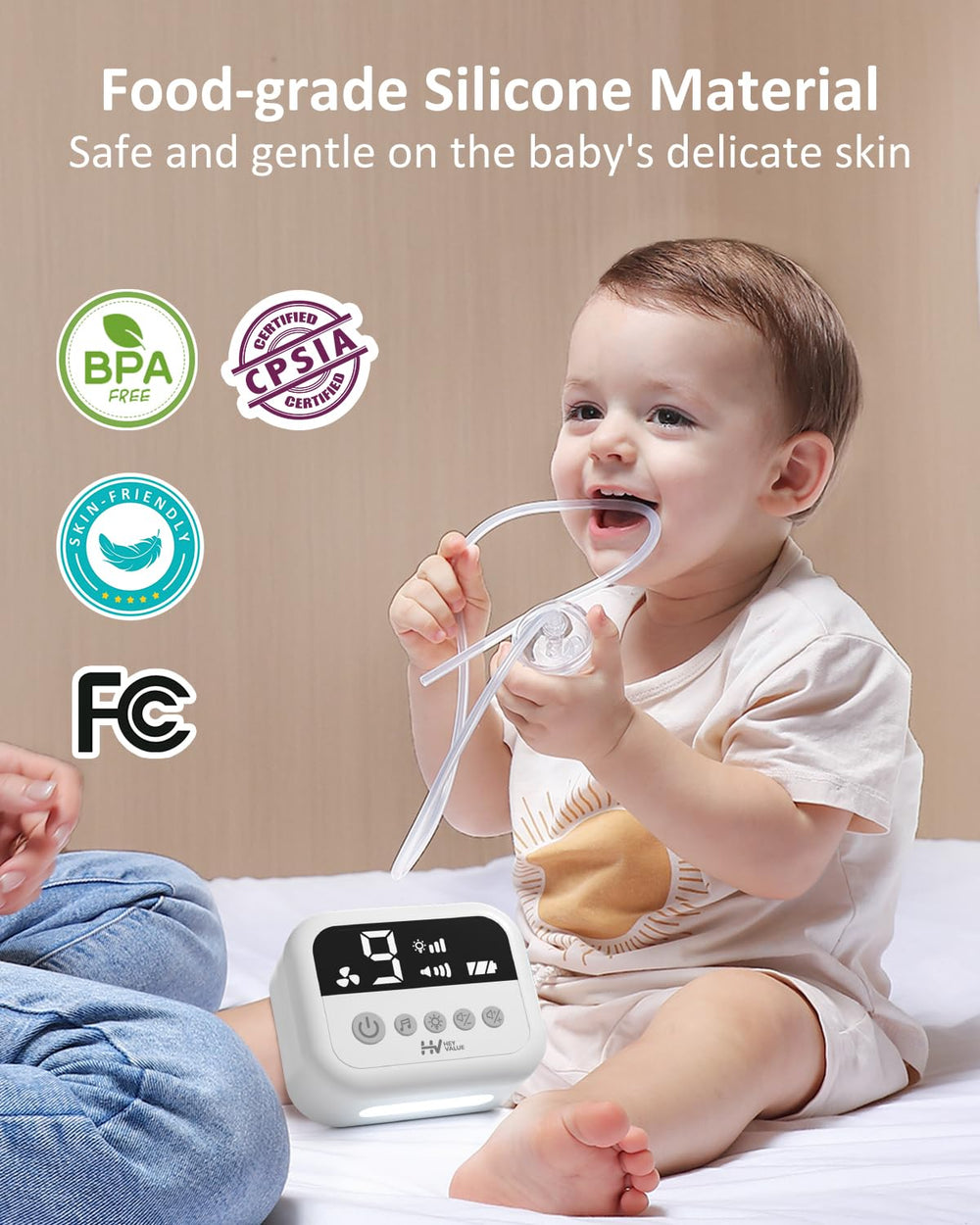 HEYVALUE nasal aspirator dishwasher-safe components for simple cleaning.