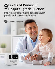 HEYVALUE nasal aspirator night light provides a gentle glow for midnight use.