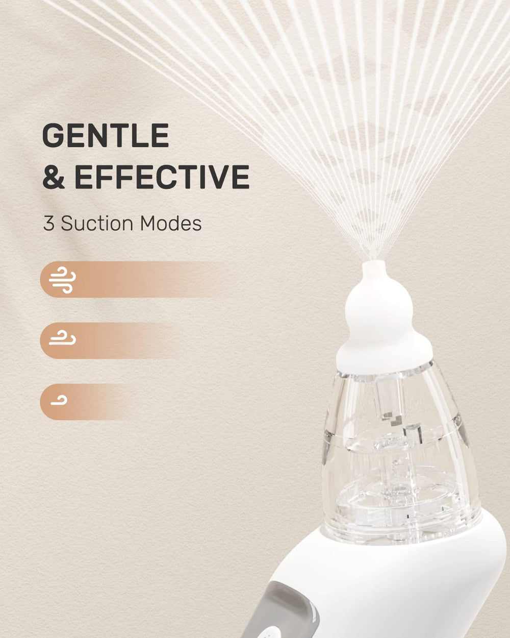 HEYVALUE nasal aspirator tips set with three silicone tips for gentle use.