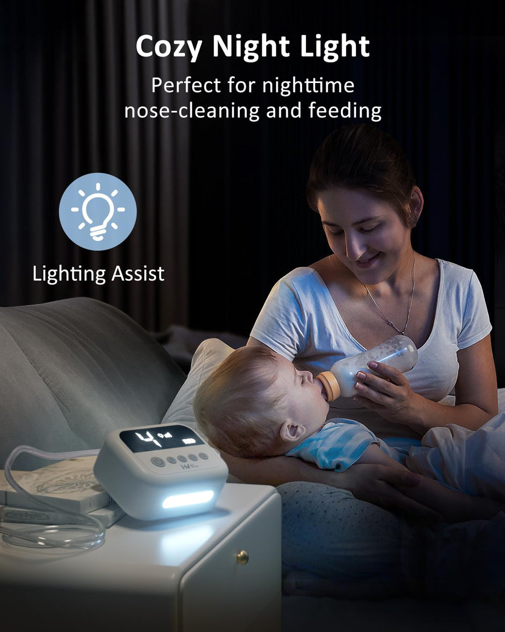HEYVALUE nasal aspirator includes USB-C cable for easy charging.