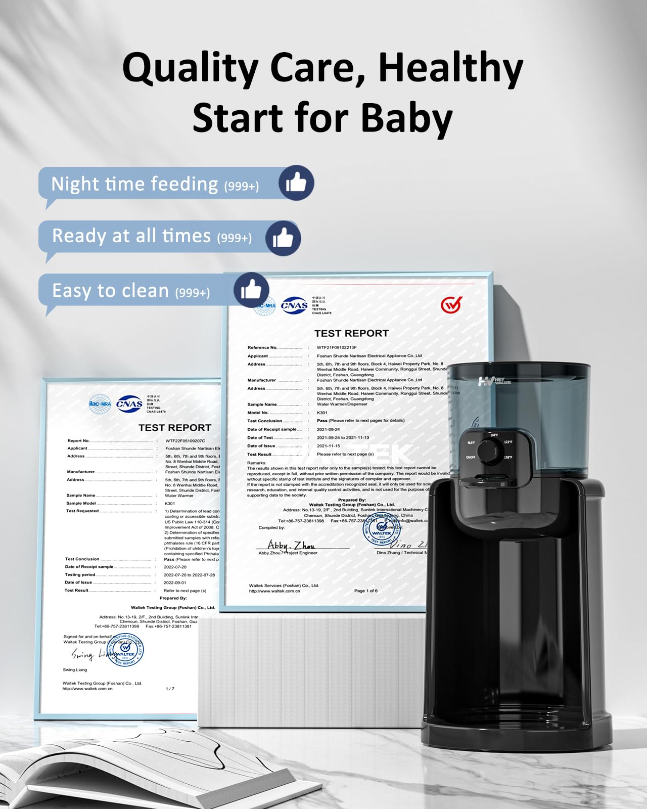 HEYVALUE 400W heater delivers faster bottle warming.