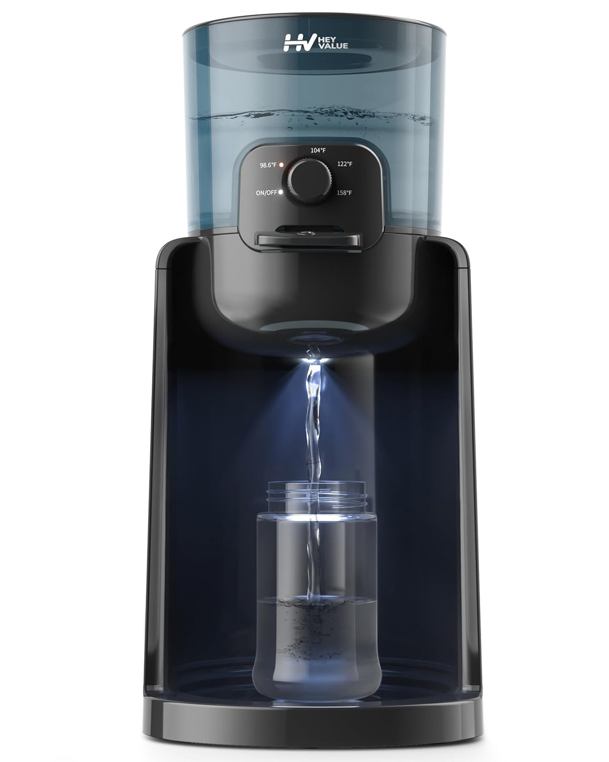 HEYVALUE Water Warmer in use for quick bottle warming during feeding.