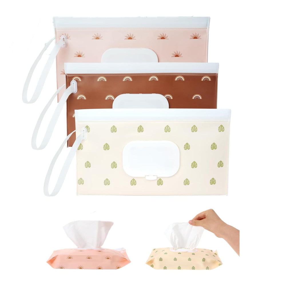 HFHungkeong 3Pack Wipes Pouch bohemian front view for travel