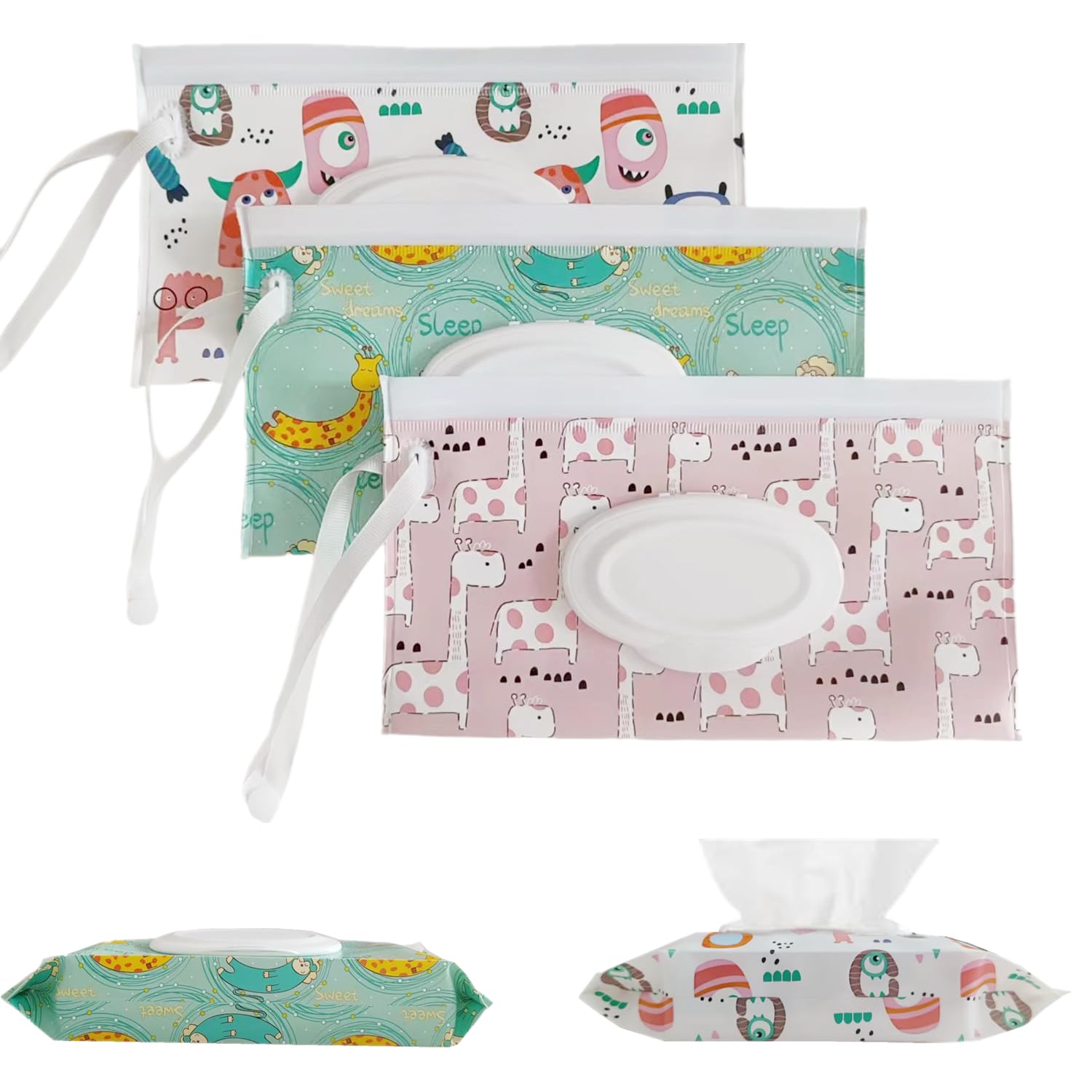 HFHungkeong 3Pack Wipes Pouch design for portable use and reuse.