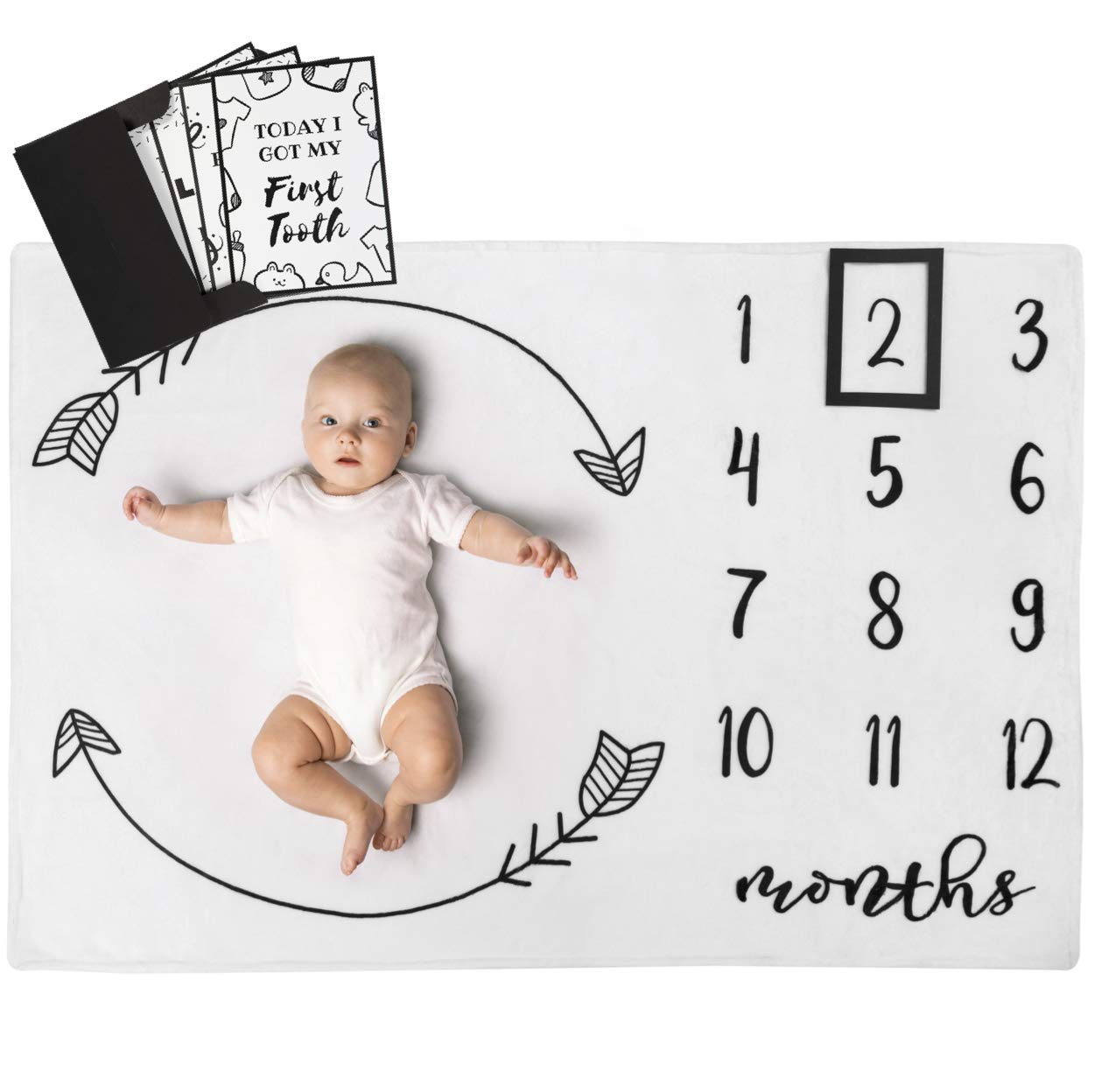 HH Henry Hunter milestone blanket in soft fleece perfect for newborn photo sessions