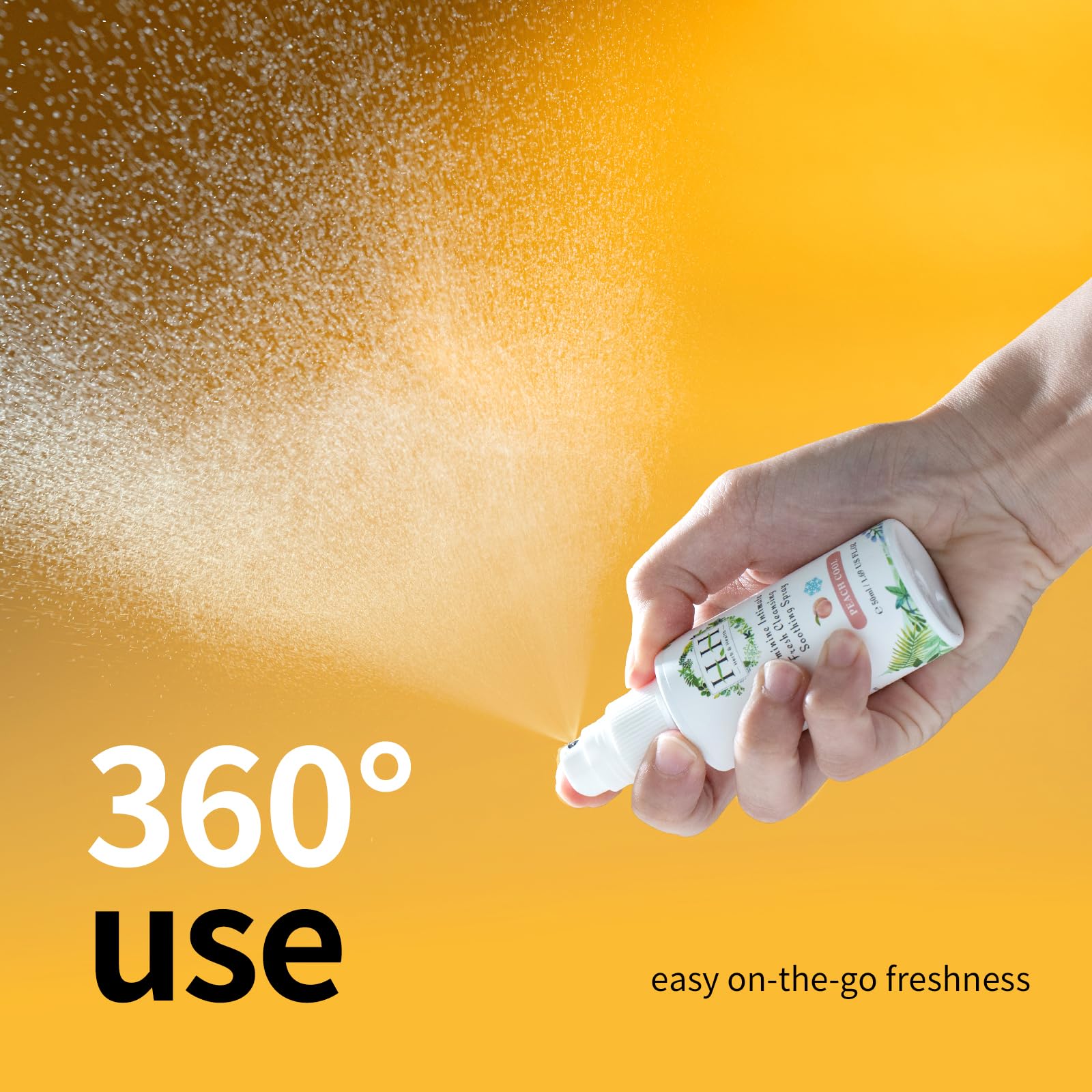 Odor-control mist bottle ready for on-the-go refreshment.