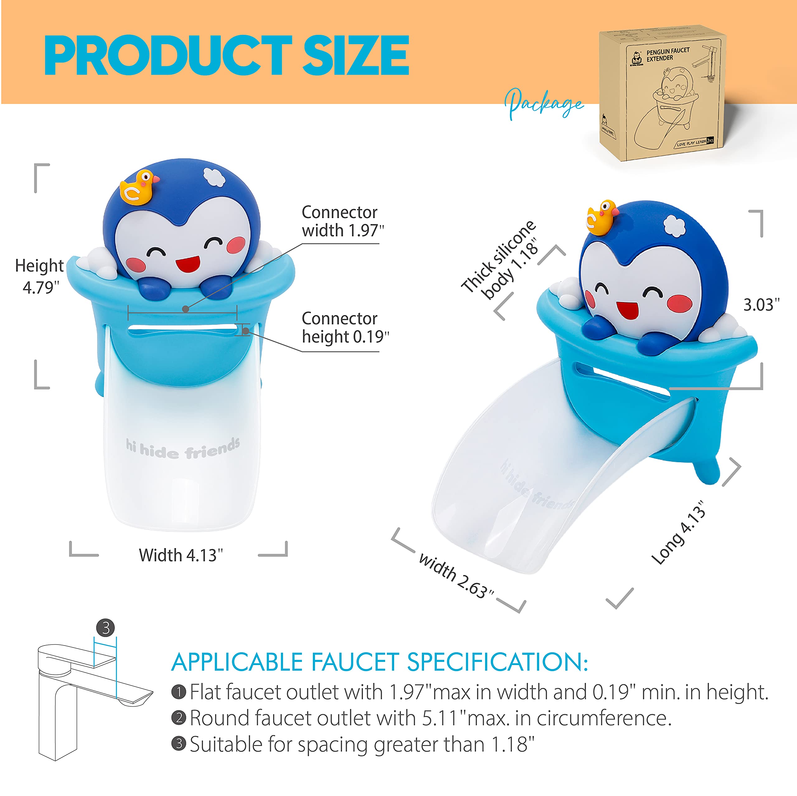 hhf penguin faucet extender safe design with rounded edges