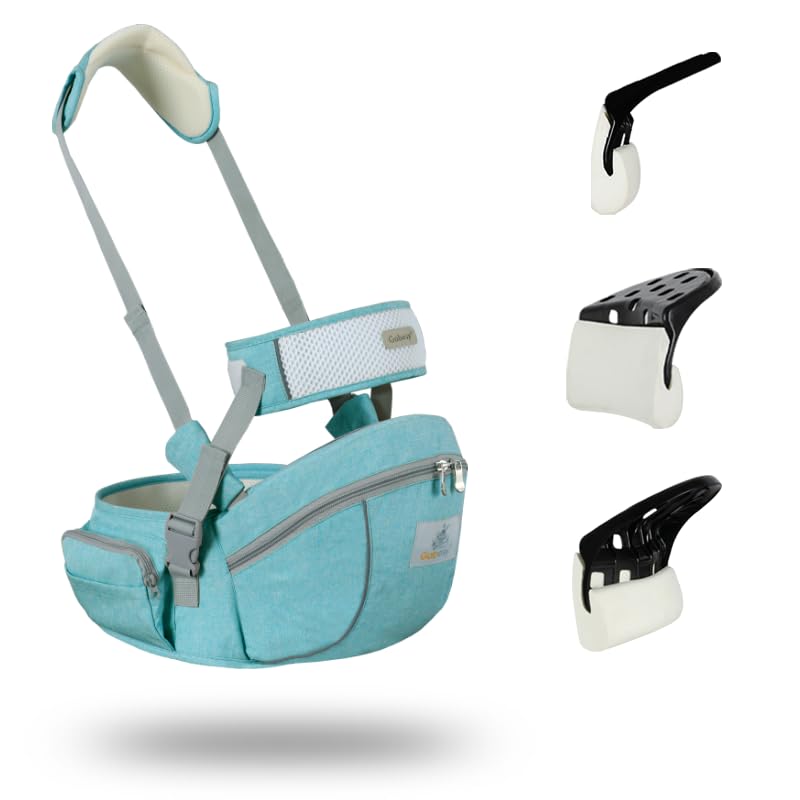 HHOCN baby hip seat carrier front view with storage for on-the-go use