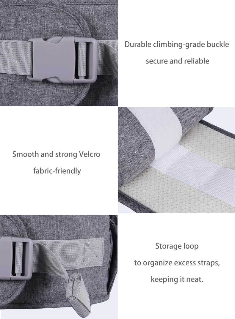 HHOCN baby hip seat carrier with reflective strips for night visibility.