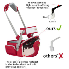 HHOCN baby hip seat side view demonstrates balanced weight distribution for parent comfort