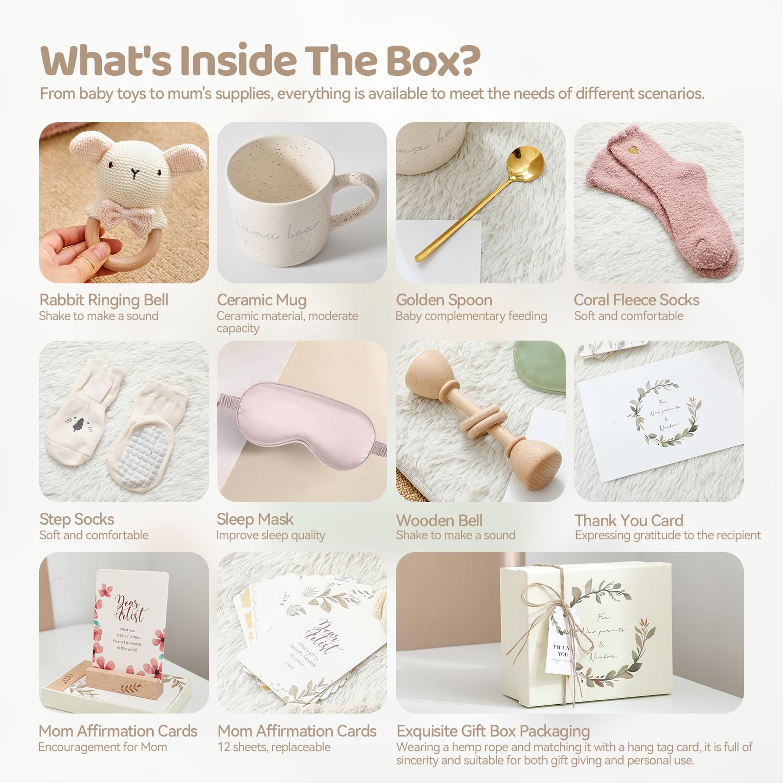 HI BABY MONMENT 12 affirmation cards offer daily encouragement for her journey.