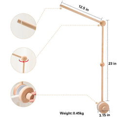 HI BABY MONMENT beech wood mobile hanger offers smooth, burr-free surface for gentle use.