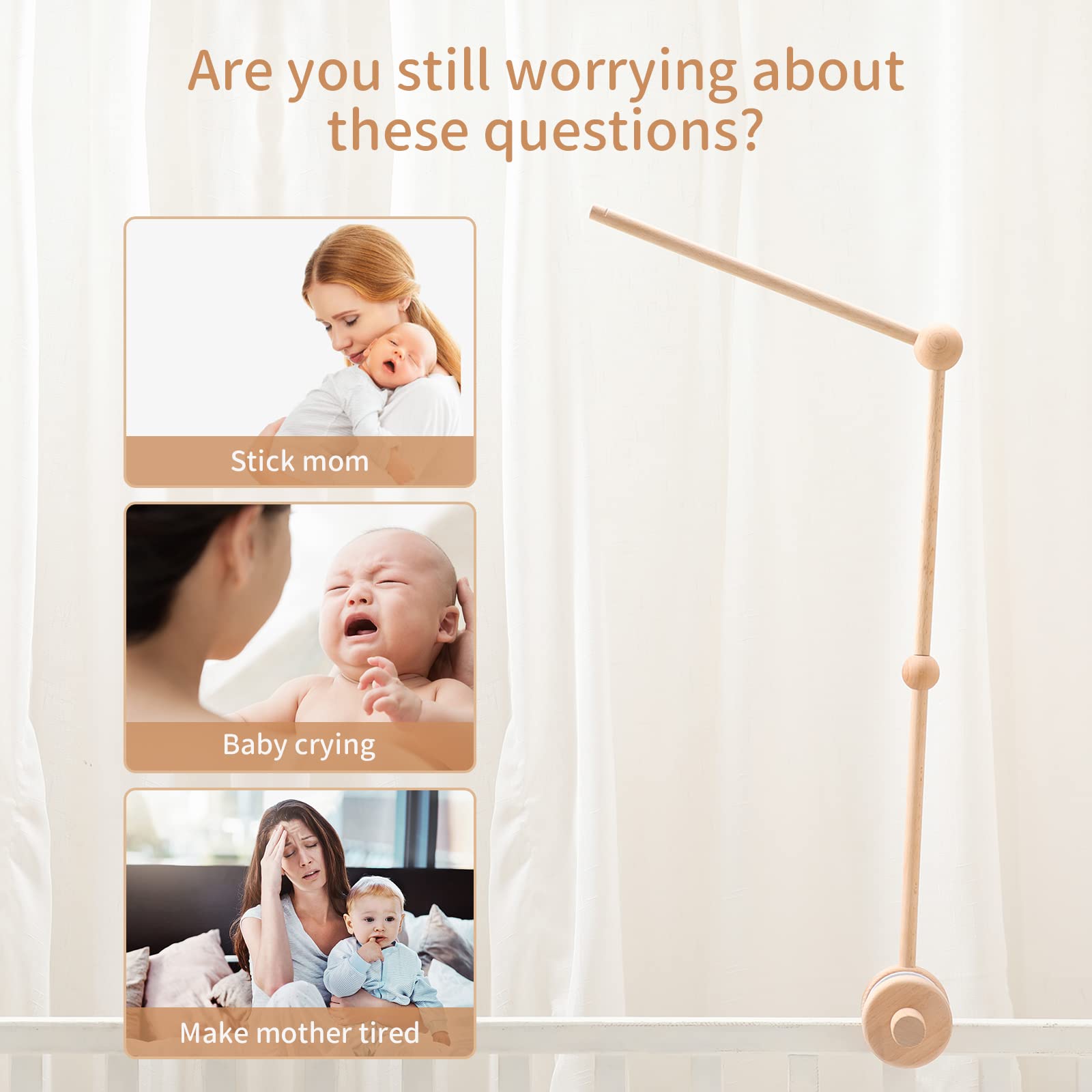 HI BABY MONMENT non-slip pads provide secure hold without crib damage.
