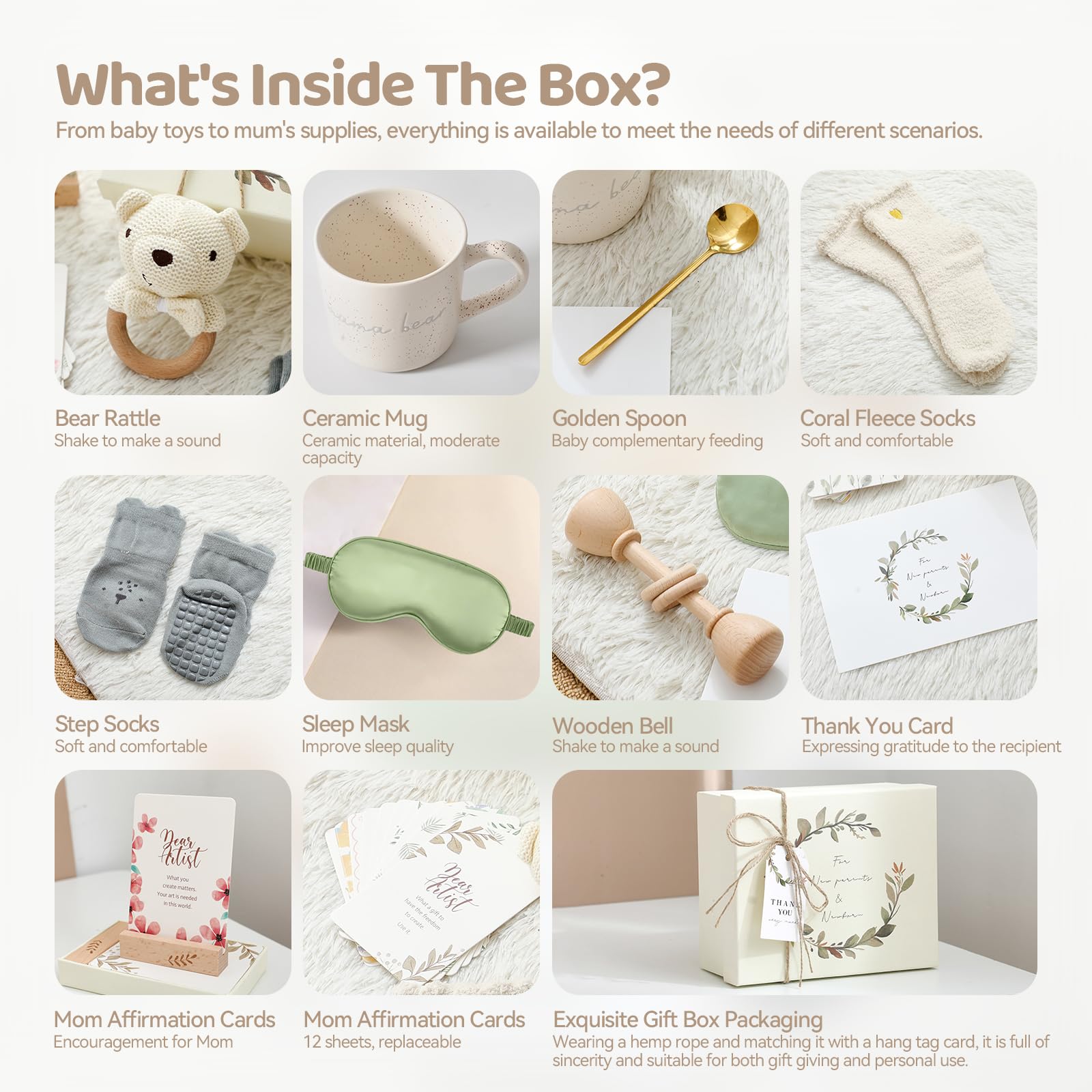 HI BABY MONMENT Wooden Stand for easy display of daily affirmations.