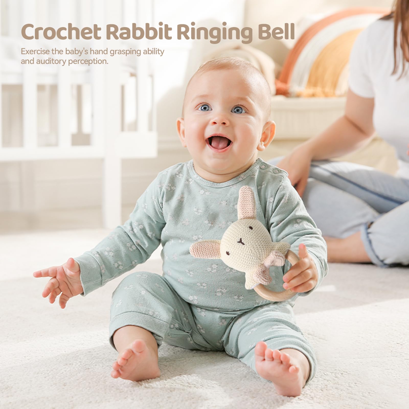 HI BABY MONMENT Wooden stand keeps affirmation cards within reach.