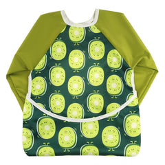 Hi Sprout infant sleeved bib in kiwifruit offers full meal coverage.