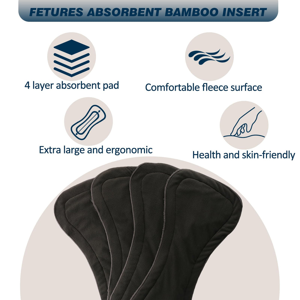 Hi Sprout reusable underwear gray with XL absorbent insert for extended protection.
