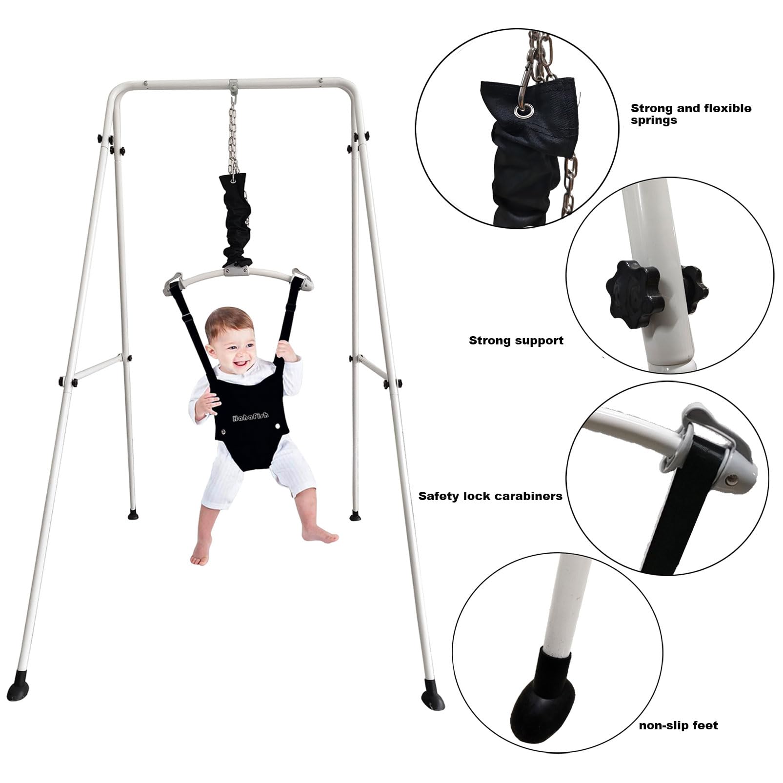 HI SUYI door jumper in use shows compact footprint for small spaces.