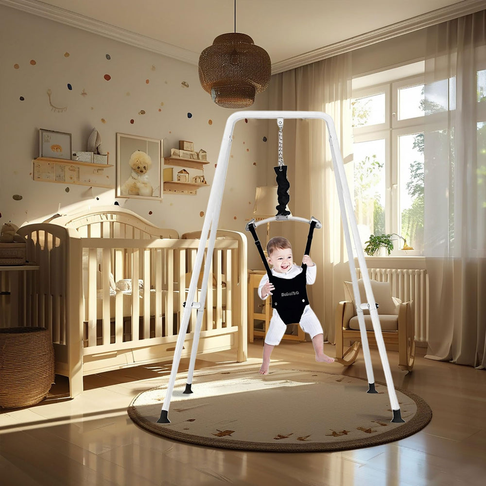 HI SUYI baby on jumper demonstrates controlled bounce and balance.