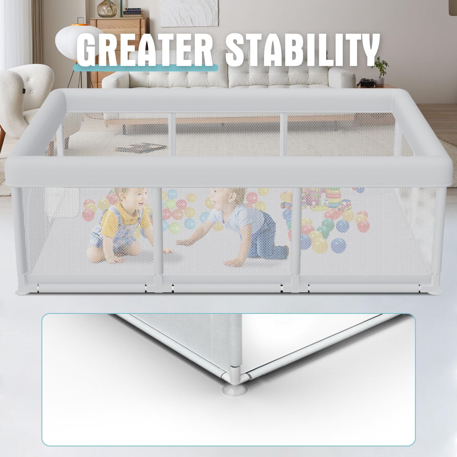 Hiaksedt 74x50 inch playpen suitable for indoor and outdoor use.