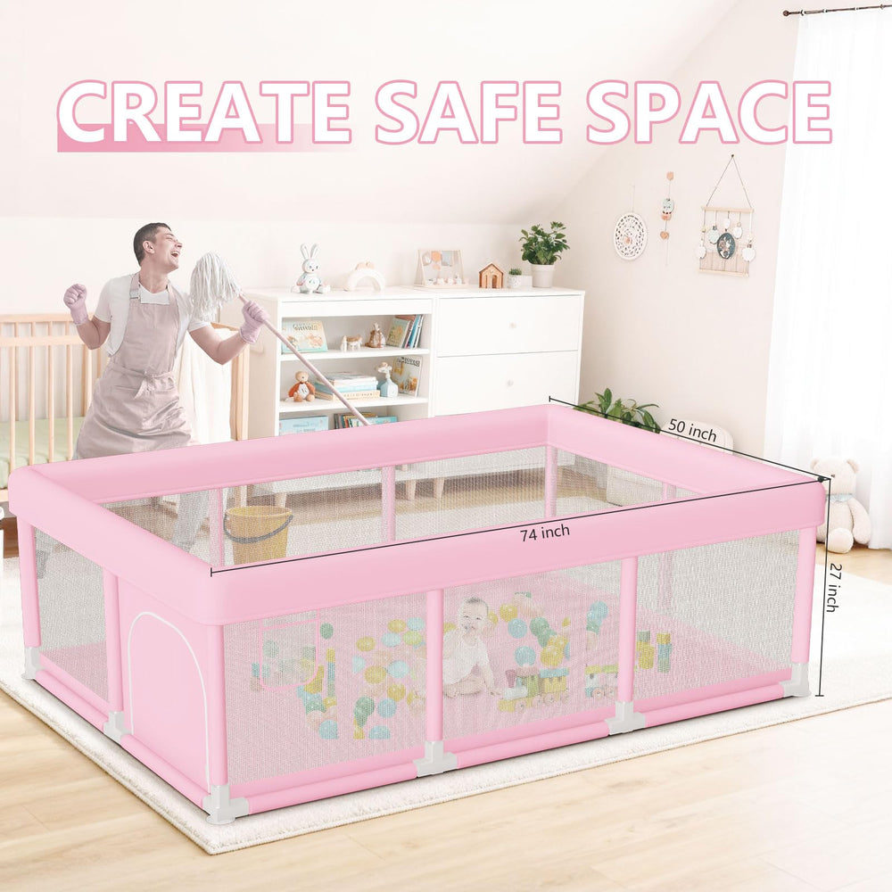 Hiaksedt pink gate with zipper for easy access and containment
