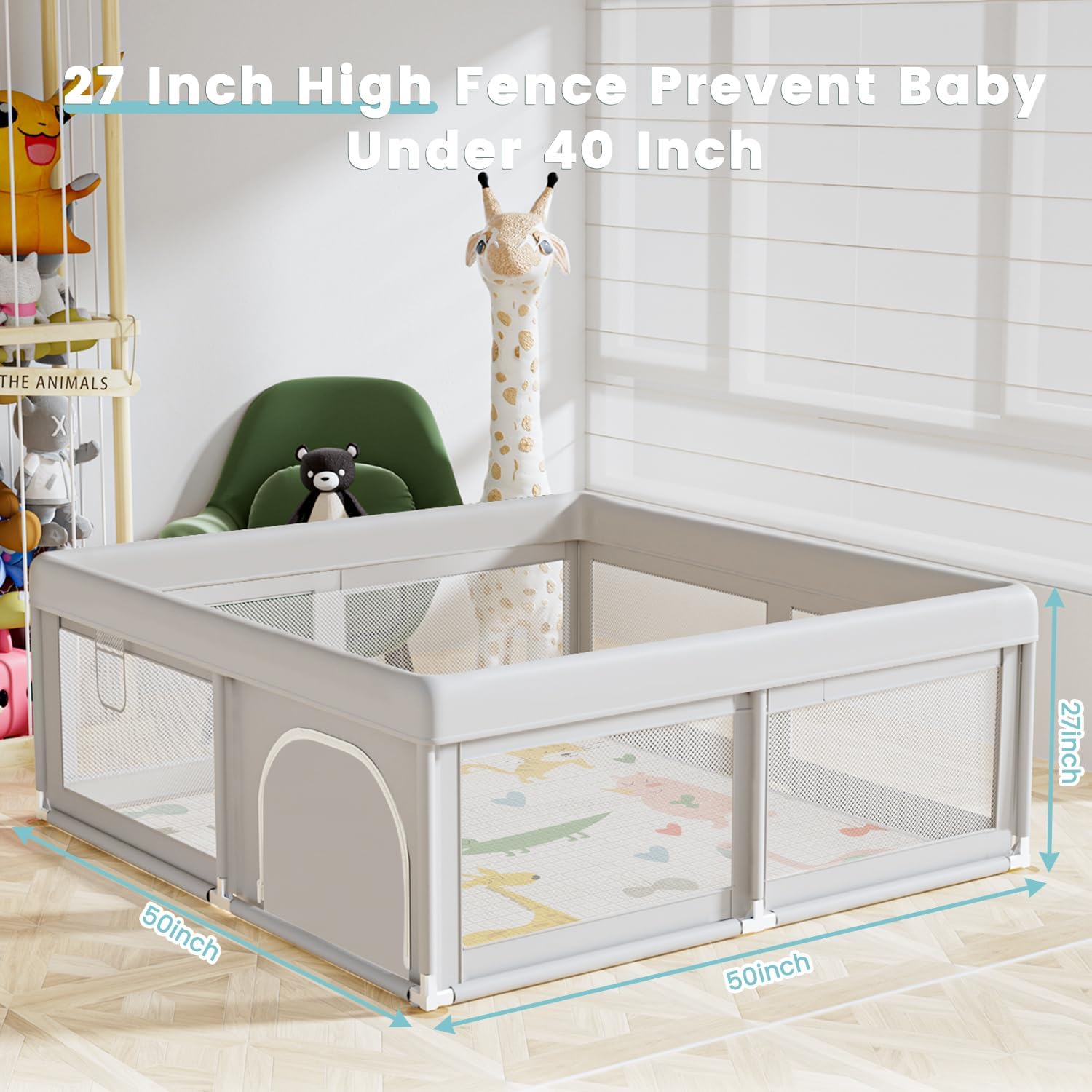 Hiaksedt Playpen portable-design lets you move between spaces.