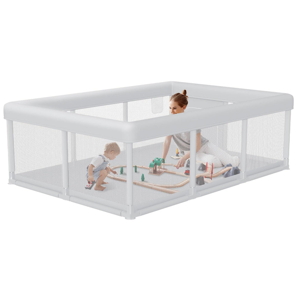 Hiaksedt baby playpen assembly in progress, quick setup for busy families.