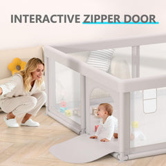Hiaksedt Foam cushion cover on the playpen adds gentle protection