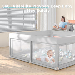Hiaksedt playpen with safety suction cups ensuring stable setup on various floors