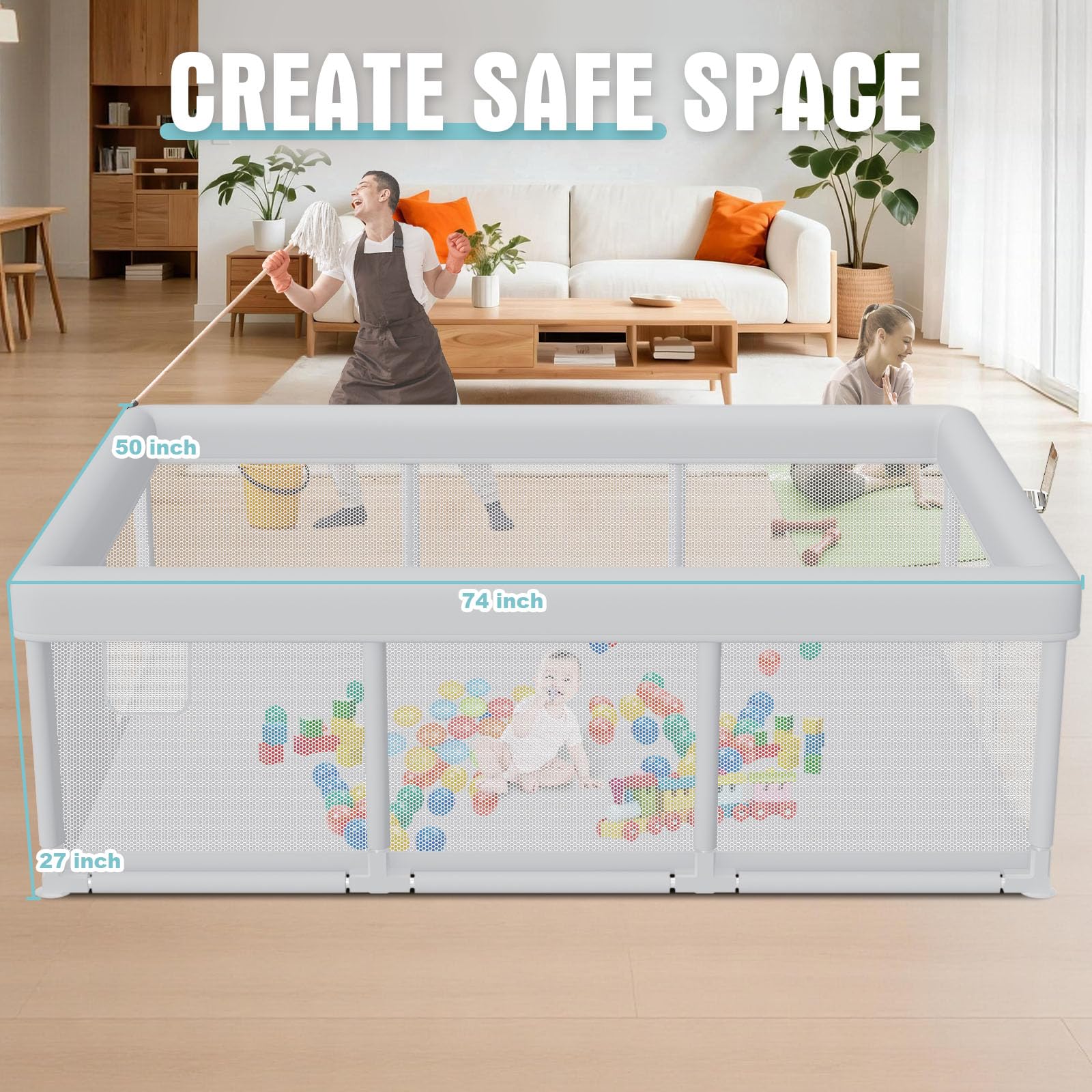 Hiaksedt breathable mesh panel for clear supervision.