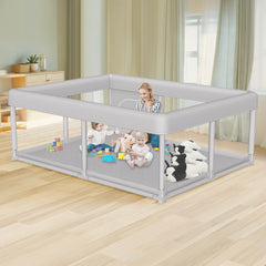 Hiaksedt Large Baby Playpen 65x50 inch layout for safe indoor setup.