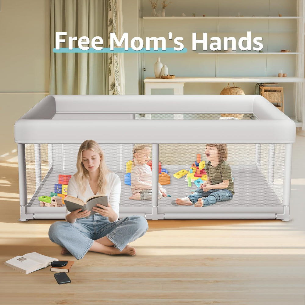 Hiaksedt playpen with 360° mesh for clear supervision from any angle.
