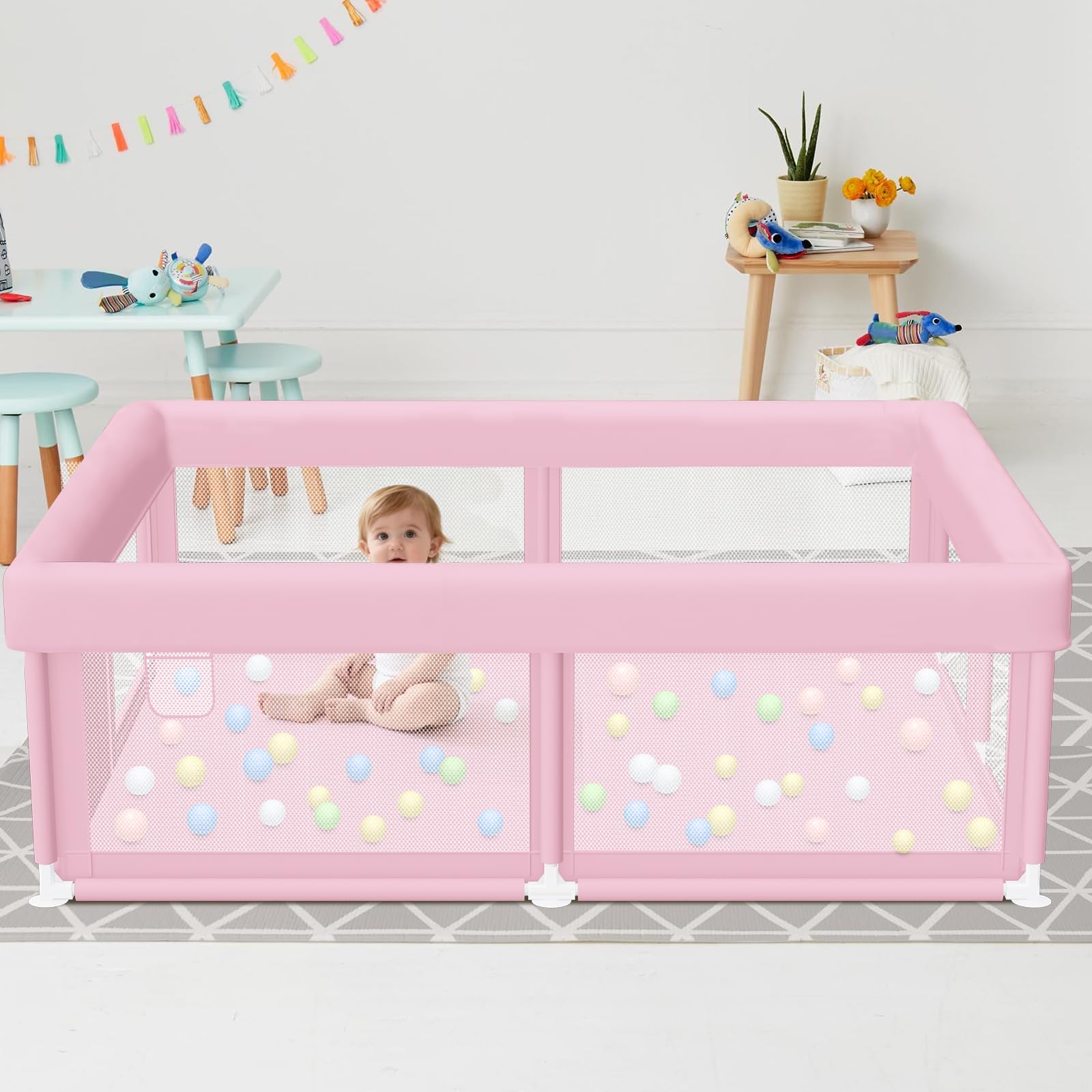 Hiaksedt outer zipper gate prevents accidental exits during play