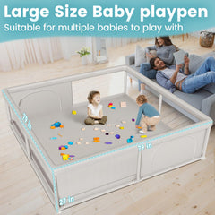 Hiaksedt playpen with breathable mesh and 360 vision for supervision.